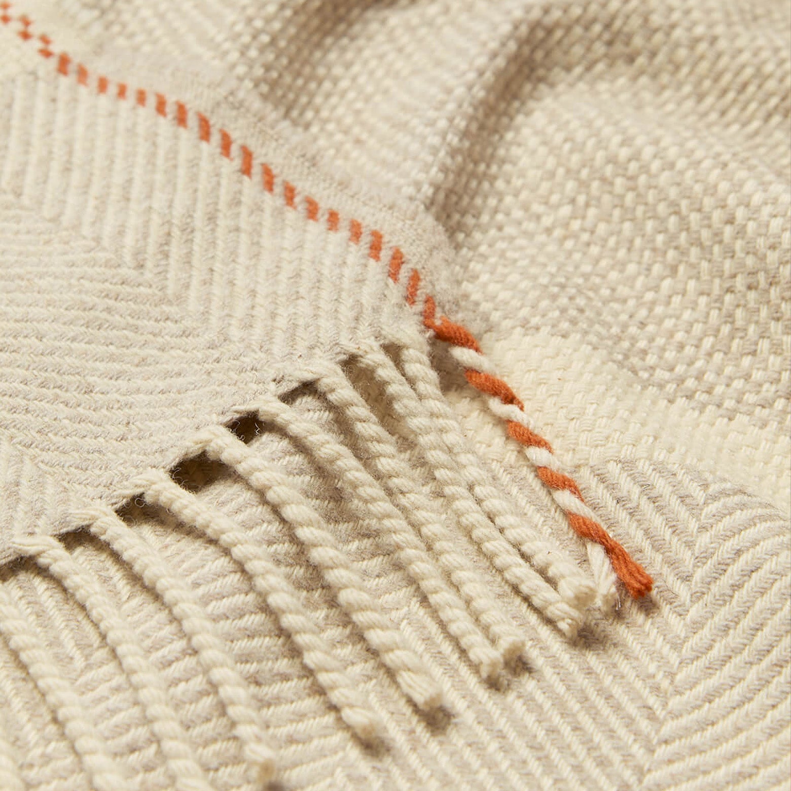 Alva plaid i merinould – beige