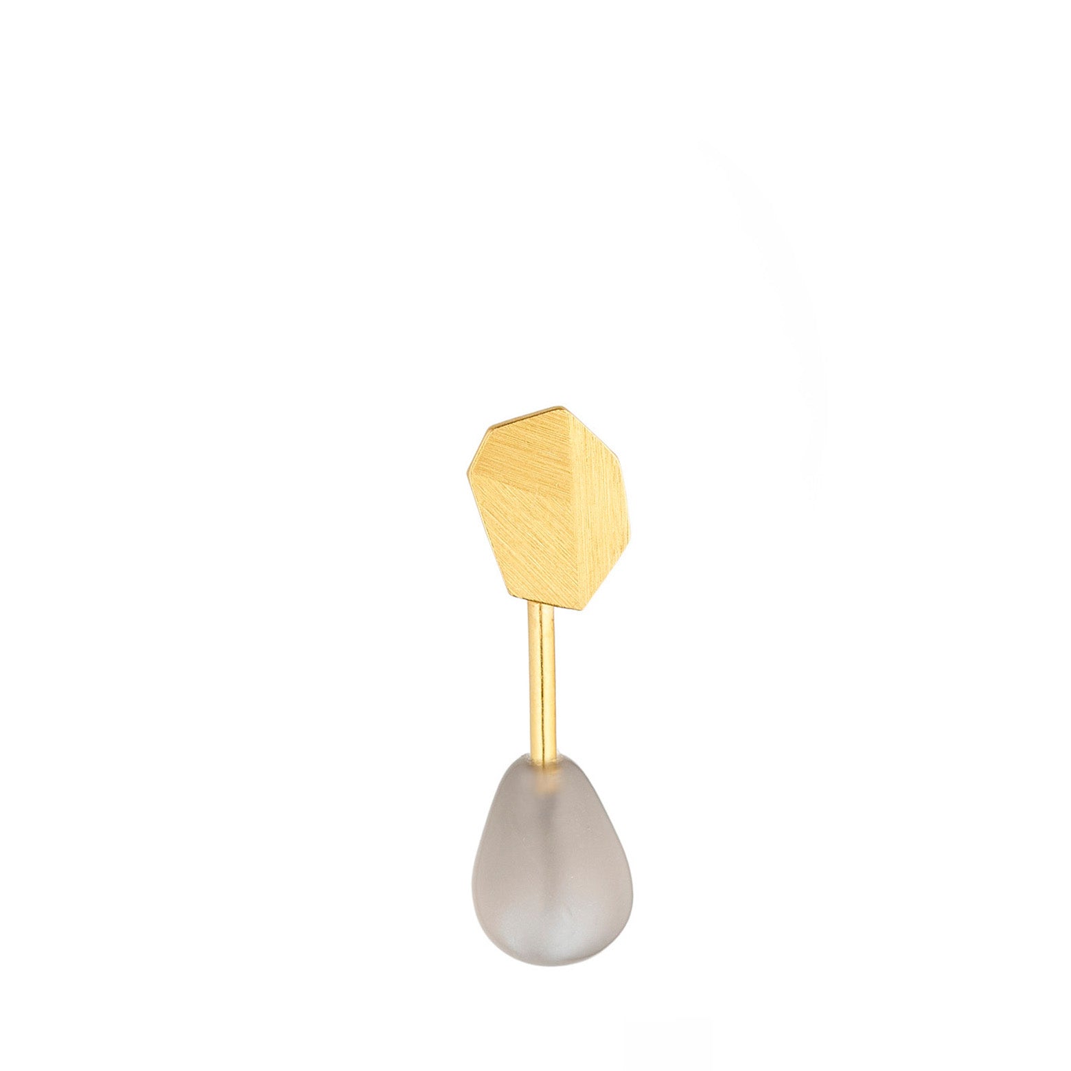 Earring with stone gold-plated silver – Flake