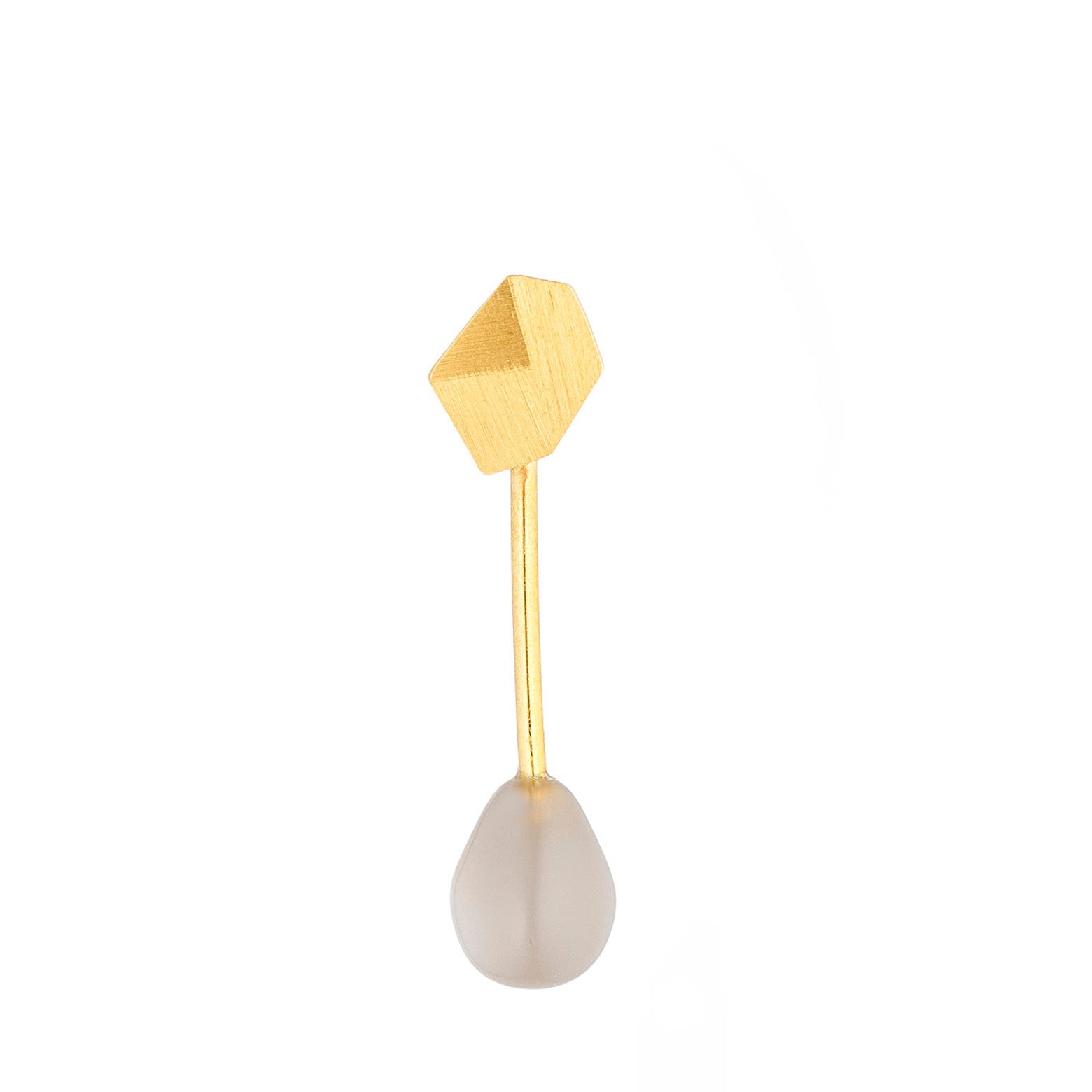 Earring with stone gold-plated silver – Flake
