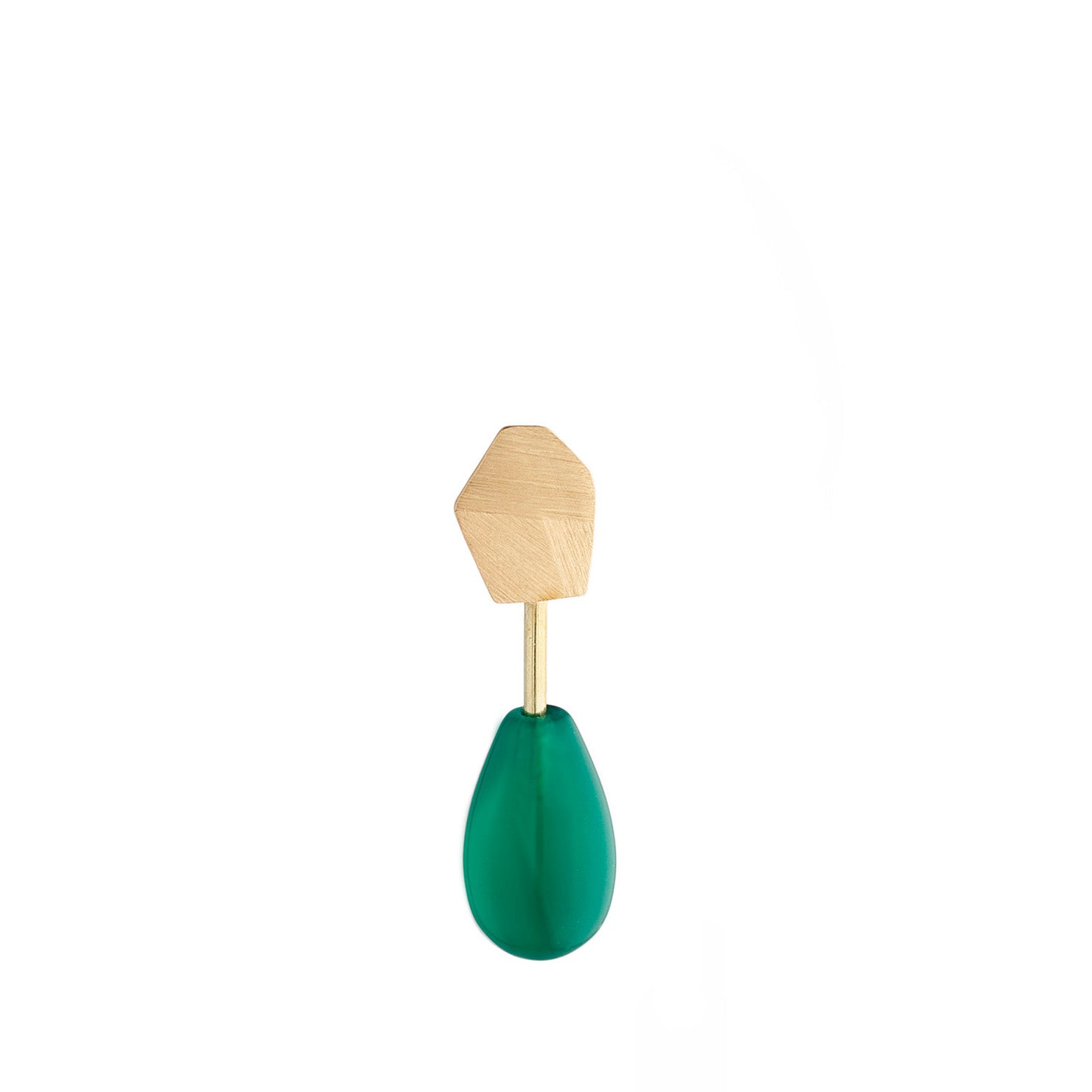 Earring with stone gold-plated silver – Flake