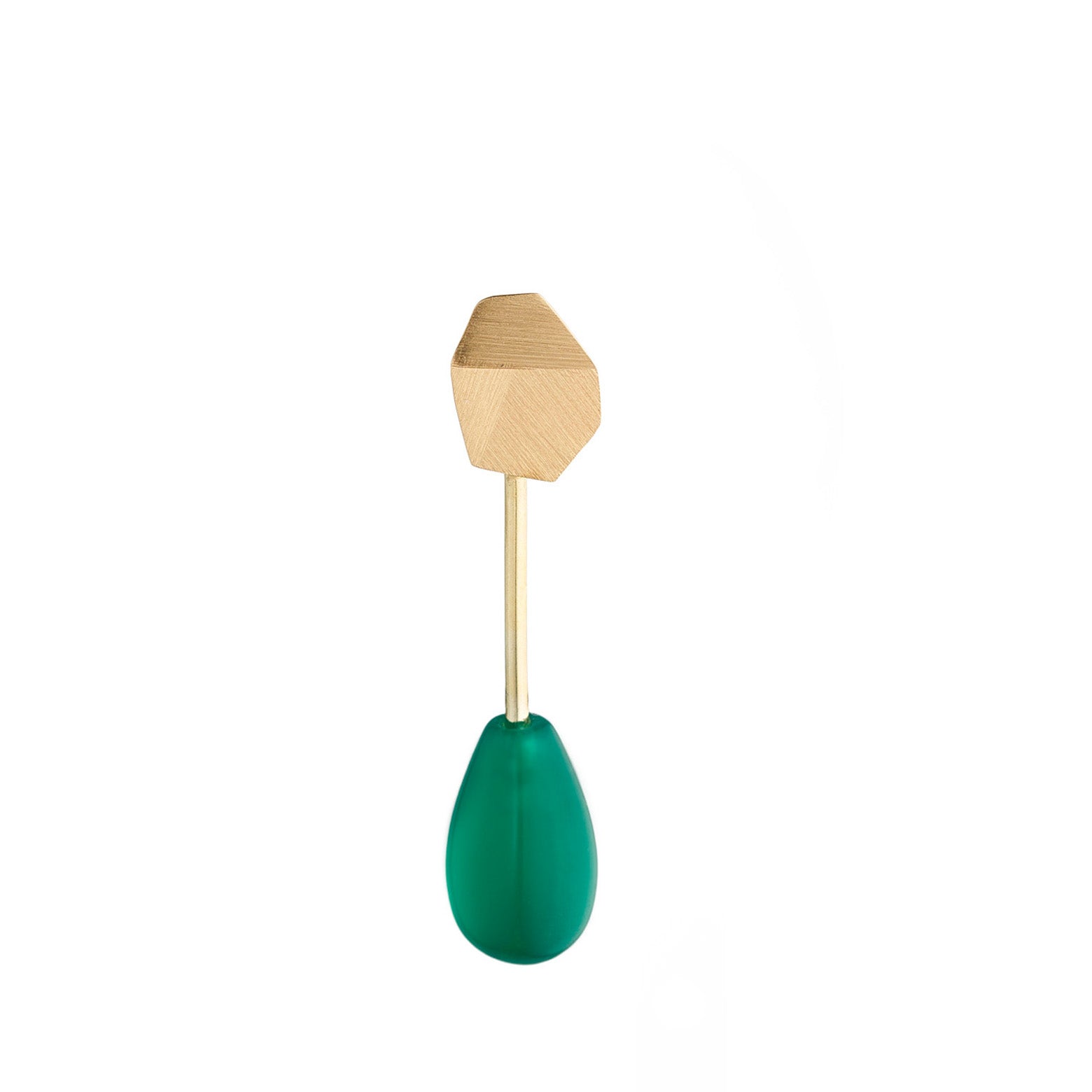 Earring with stone gold-plated silver – Flake