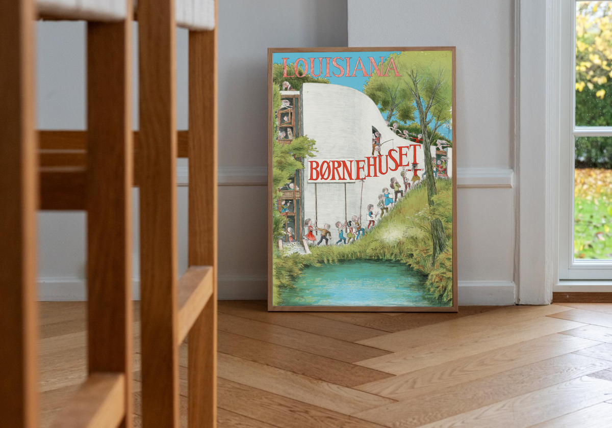 Ib Spang Olsen plakat med arkitekturen af Louisiana børnehus