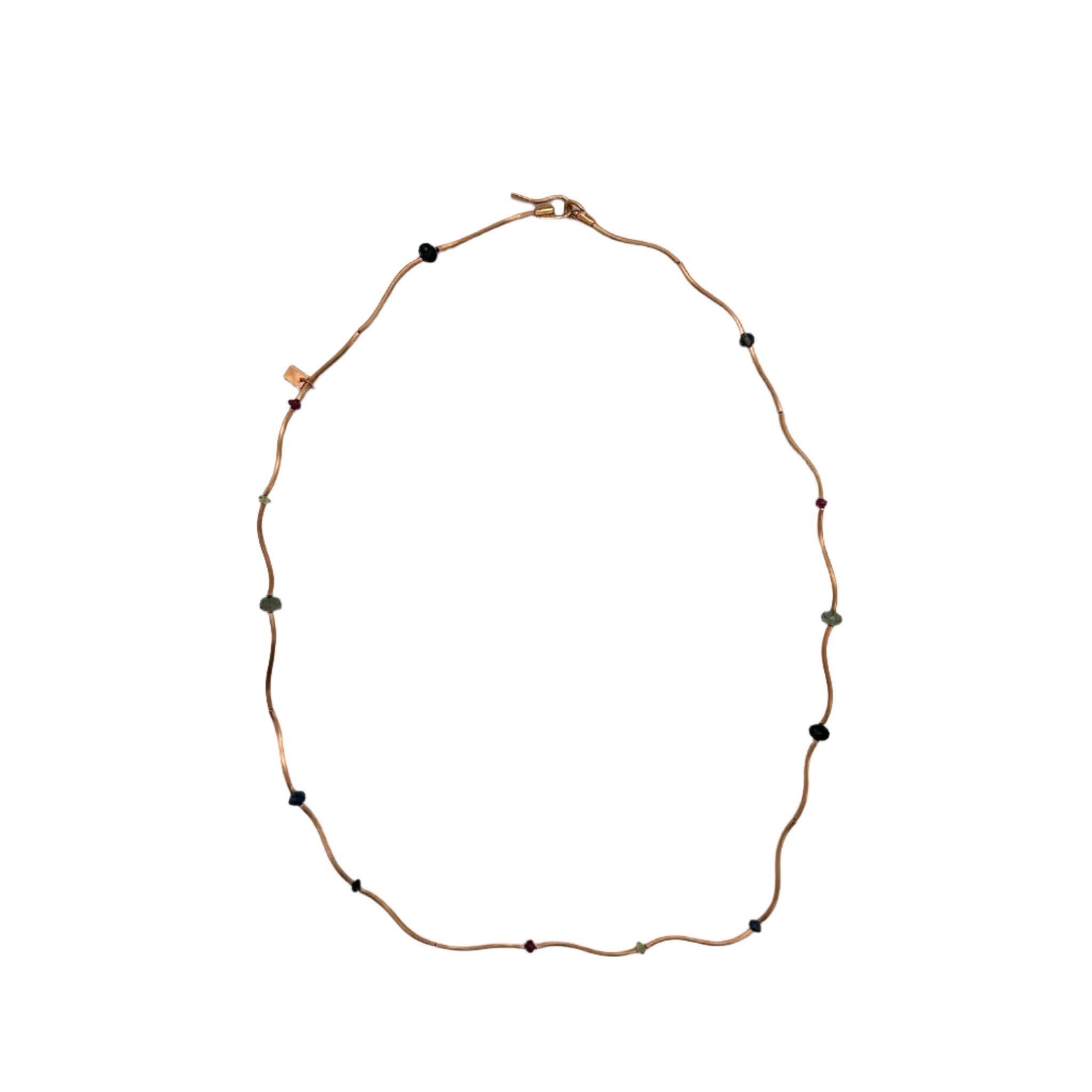 Necklace Wave Gold Plated with Stones