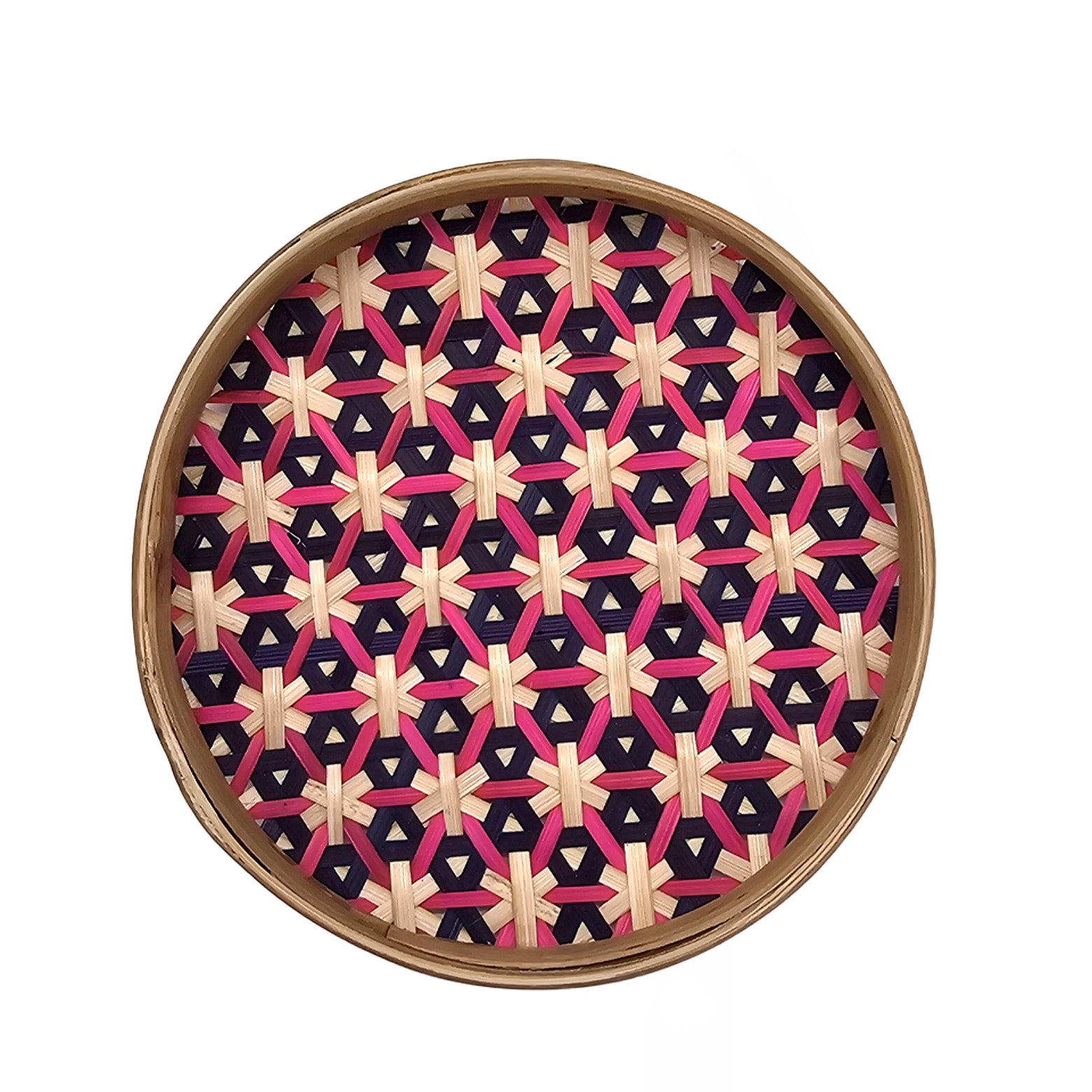 Round basket with large star pattern Ø30