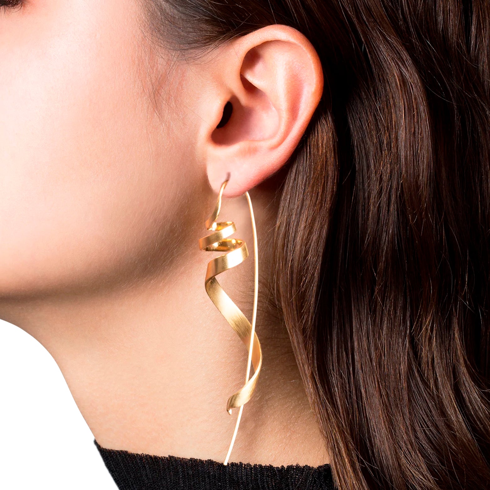 Ringlet earring – gold plated