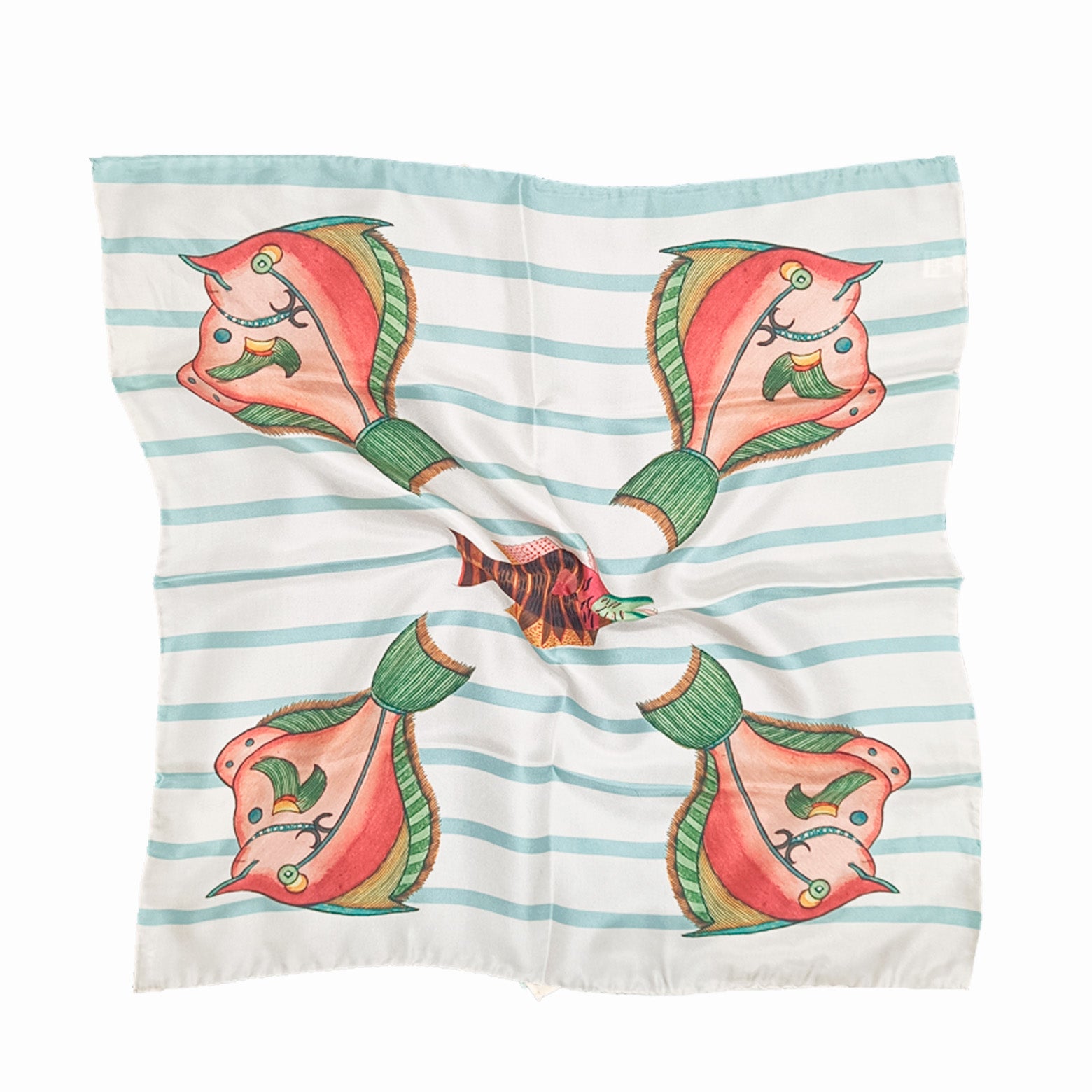 Silk scarf with fish