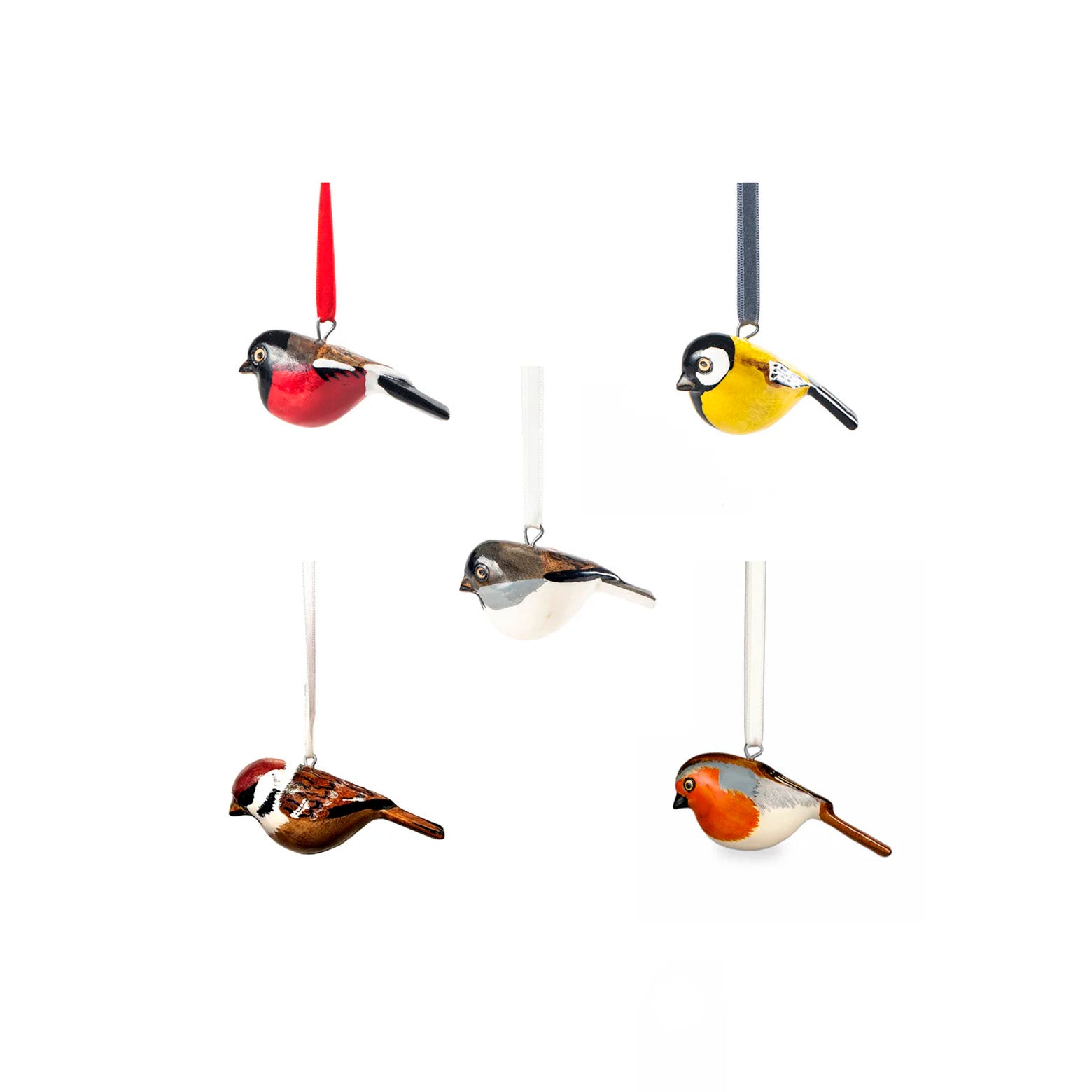 Wooden birds – set of 5 pieces.