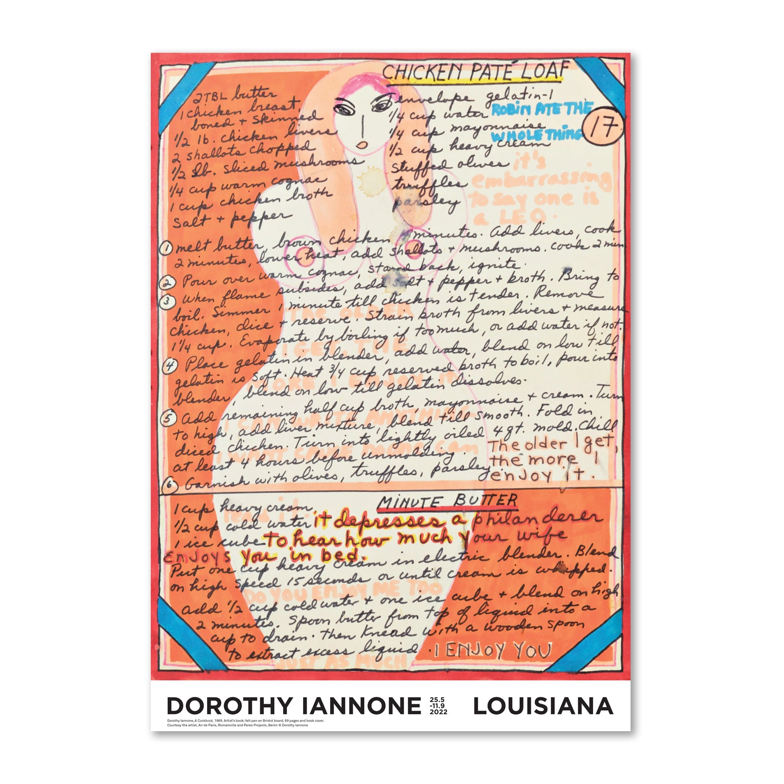 Dorothy Iannone – A Cook Book (1969) – orange – Louisiana Plakat billede