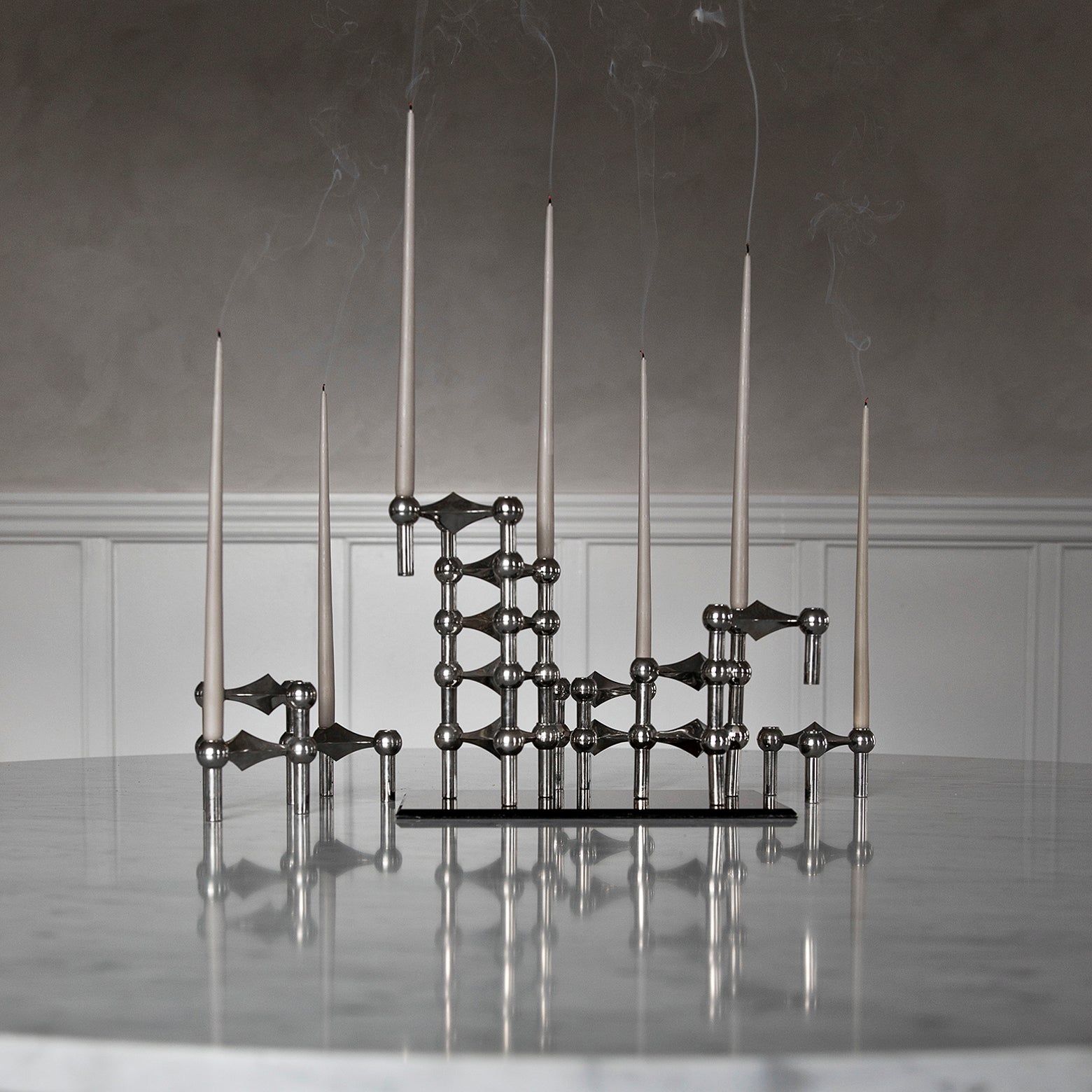 candle holder 3pack - chrome