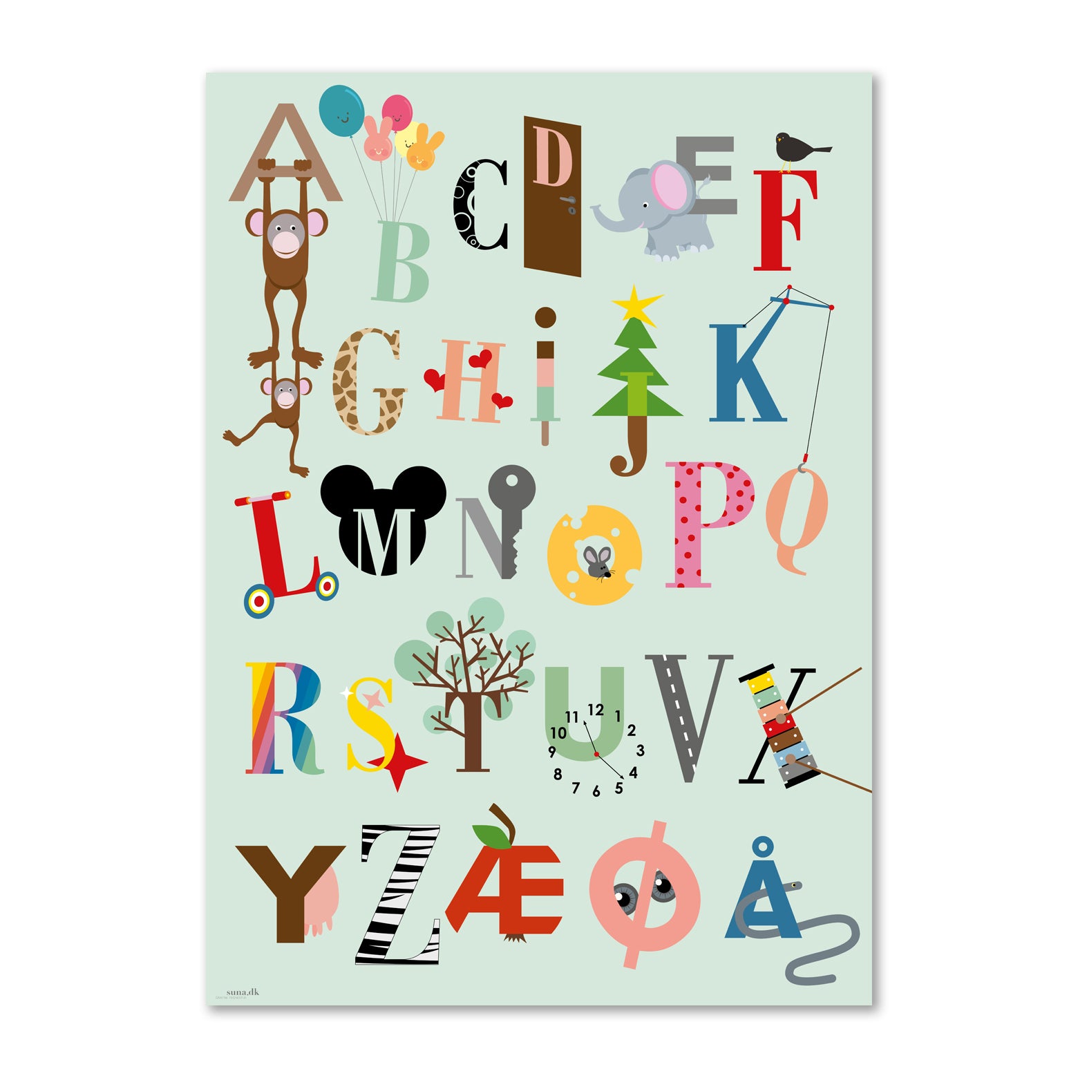 Pjece tang madras ABC Plakat fra Suna – Louisiana Design Butik