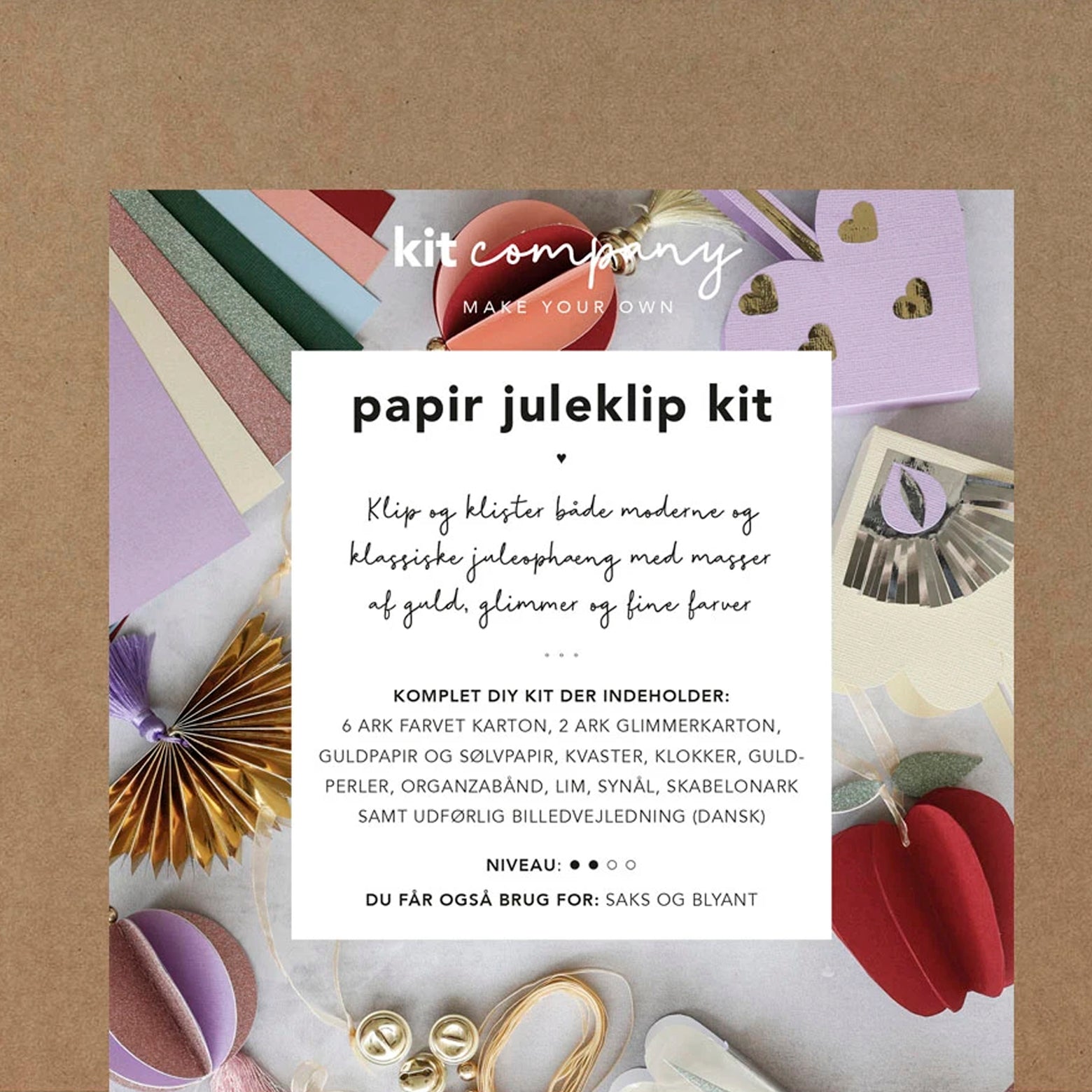 DIY papir juleklip kit