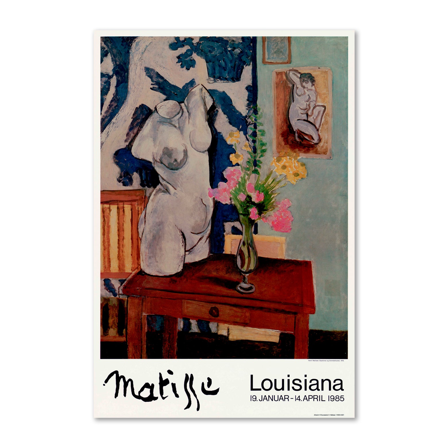 Matisse – Gipstorso og blomsterbuket – Louisiana plakat Design Butik