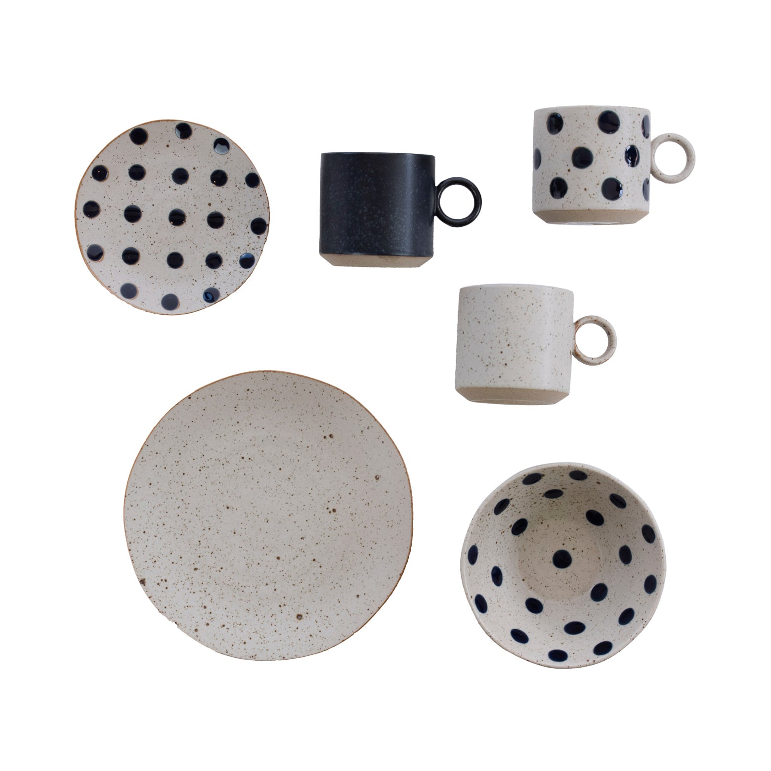 The grainy cake plate - polka dots
