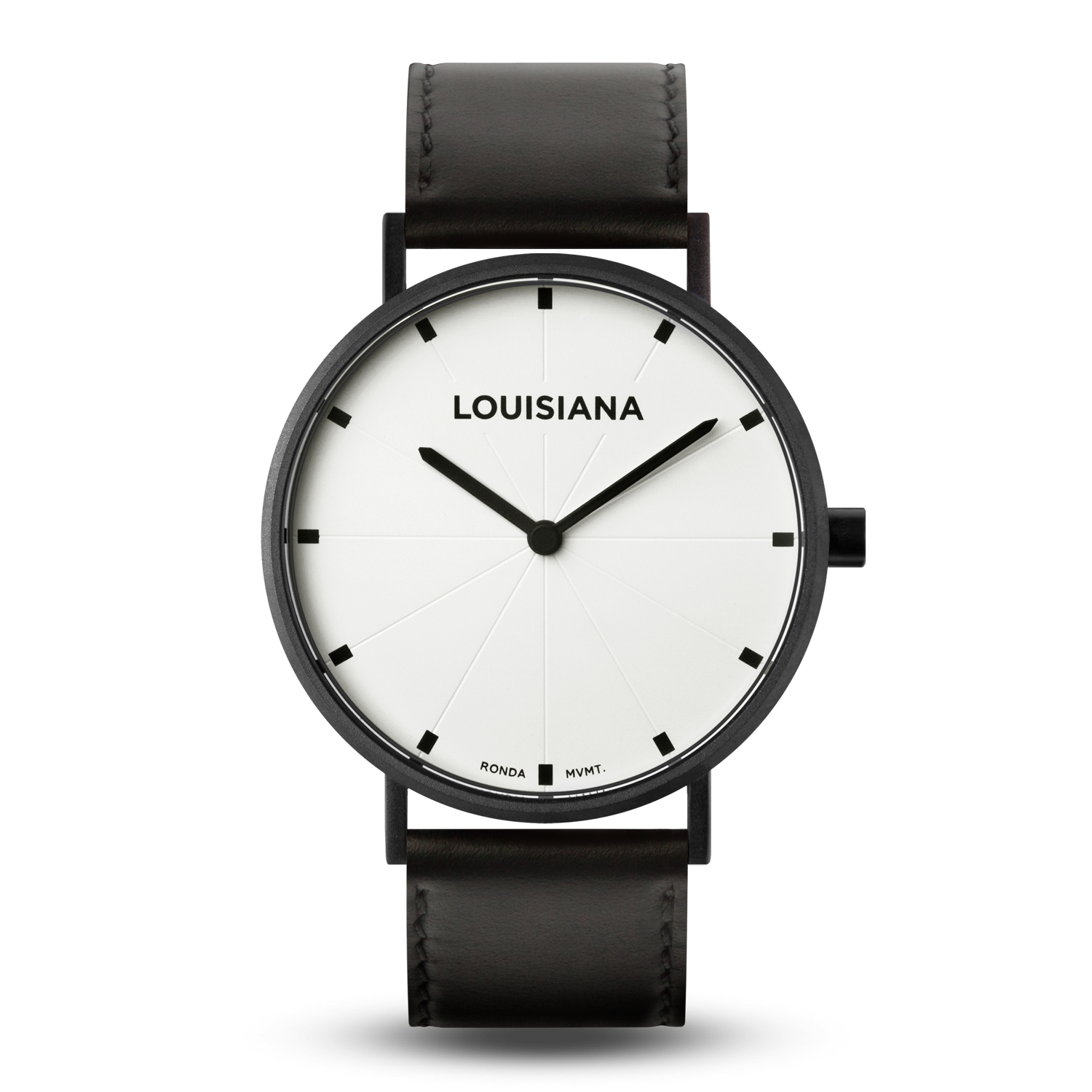 Louisiana urrem - 16 mm sort læder
