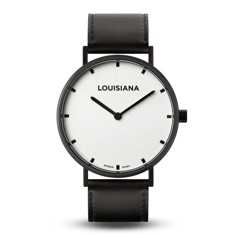 Louisiana urrem - 18 mm sort læder