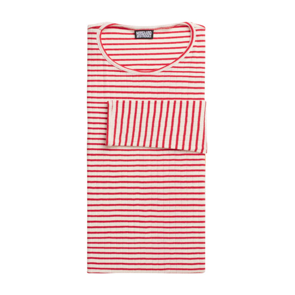 101 t-shirt NPS stripes – ecru/red