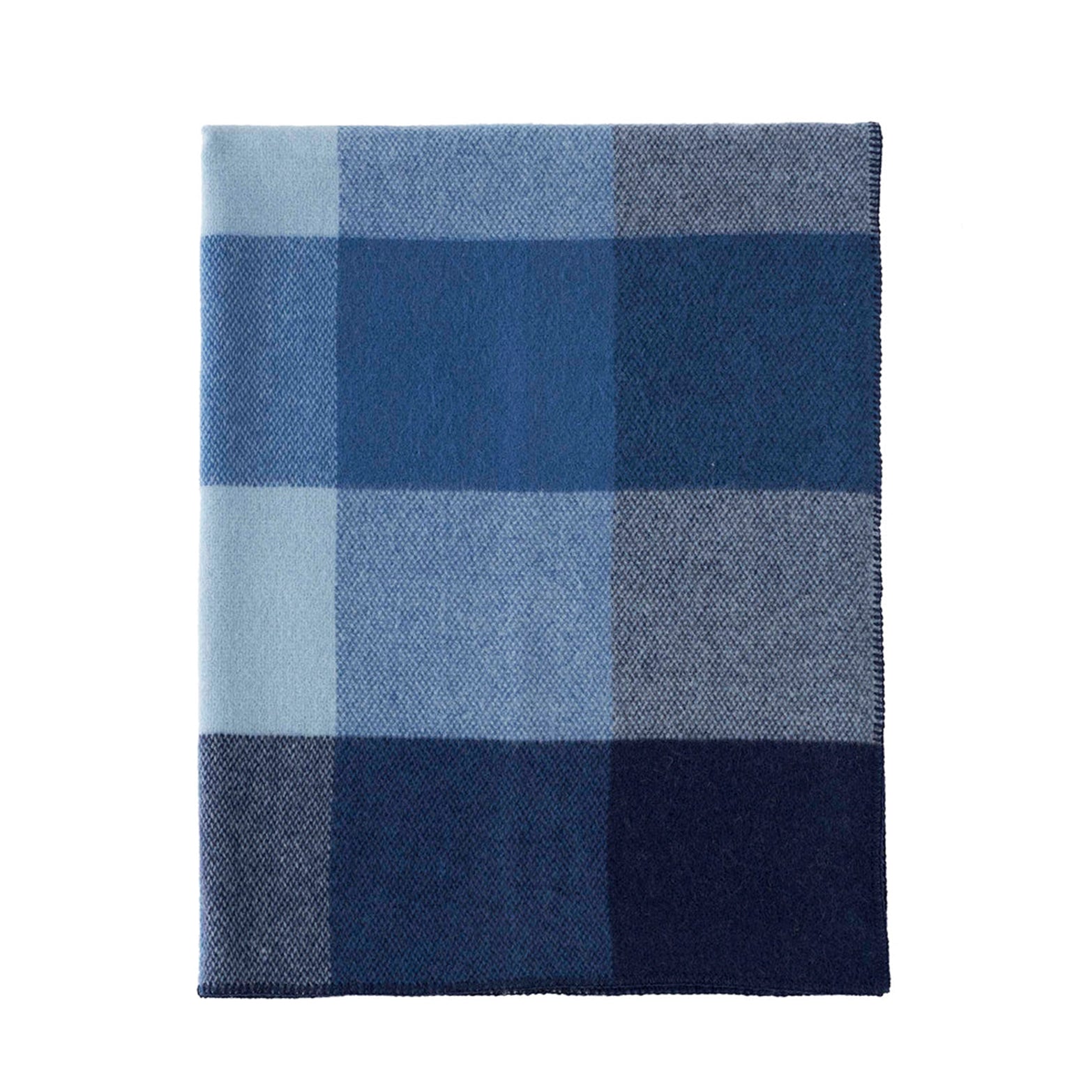 Plaid lammeuld – Block blå