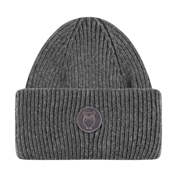 Wool hat - high wool beanie - gray