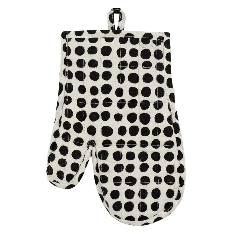 Oven mitt Dots – white/black