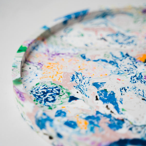 Round tray Ø22 cm multicolored, made of recycled plastic