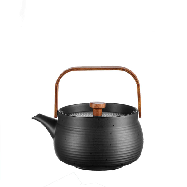 Teapot with wooden handle, large