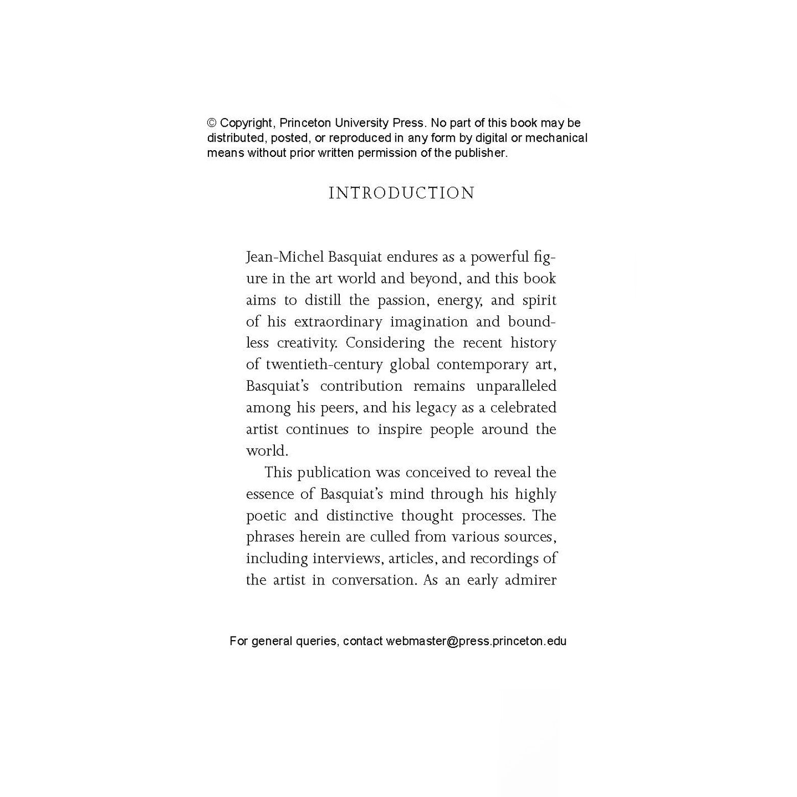 Opslået side i Basquiat-isms - en præsentation af centrale citater og andre tekster fra kunstneren Jean-Michel Basquiat. Udgivet af Princeton University Press