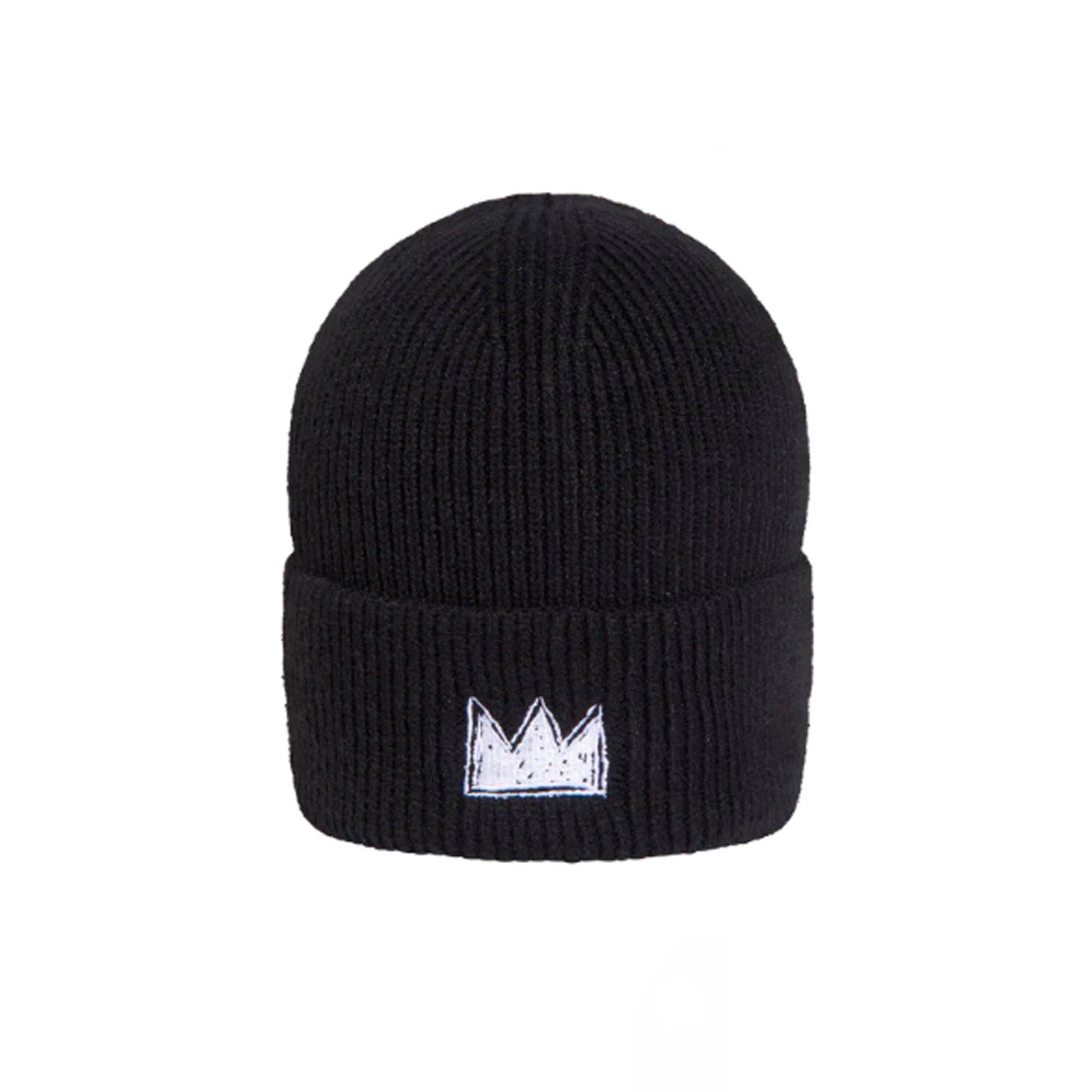 Basquiat White Crown Embroidered Beanie