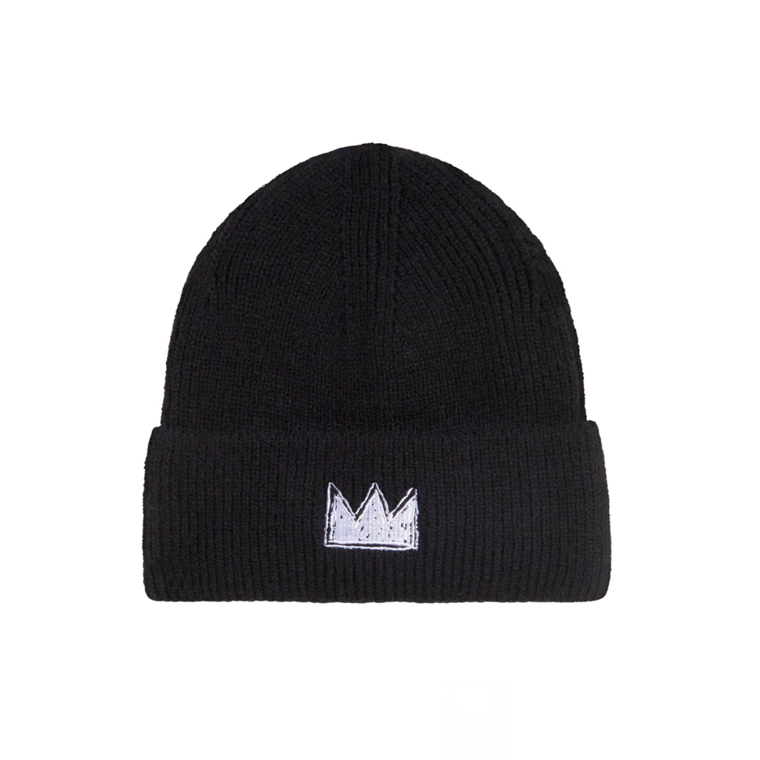 Basquiat White Crown Embroidered Beanie