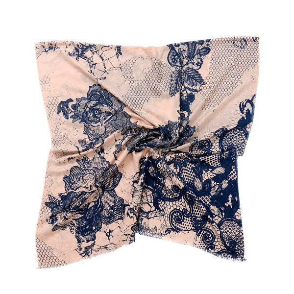 Scarf Lace – sand/blue