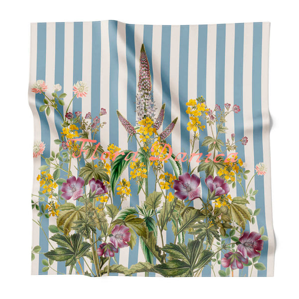 Flower field silk scarf