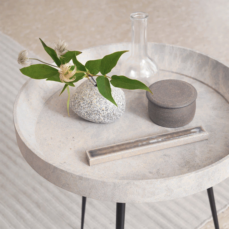 Bord – Bowl Table wood waste – grey