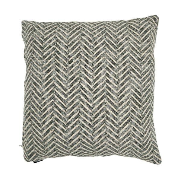 Visual cushion in merino wool with a herringbone pattern
