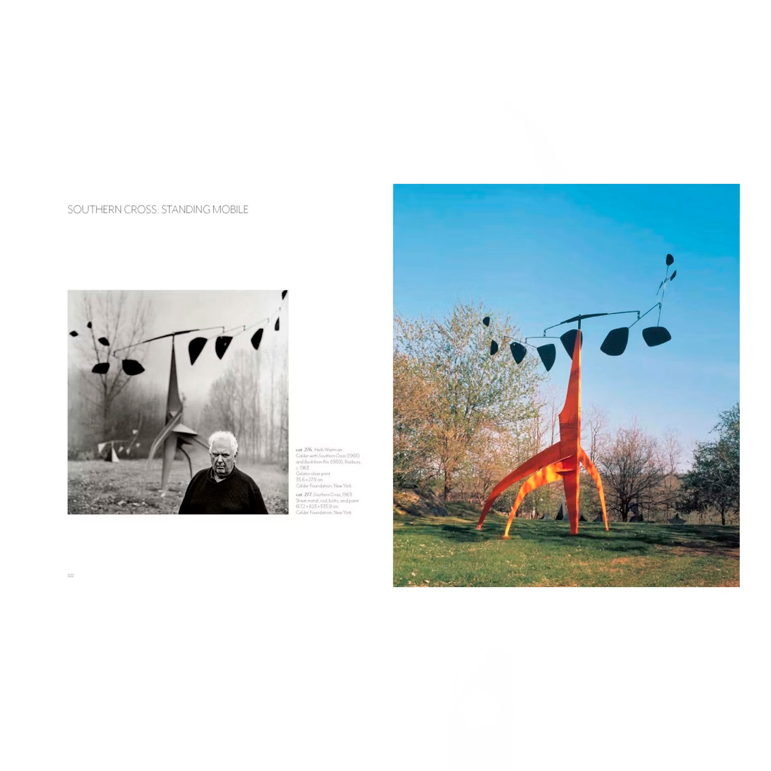 Opslået bog med billeder fra bogen Calder Dreaming in Equilibrium. Udgivet af Yale University Press.