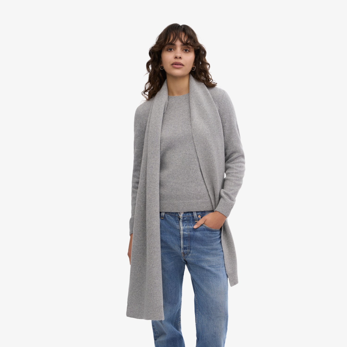 colorful standard tørklæde i  heather grey i fuld længde