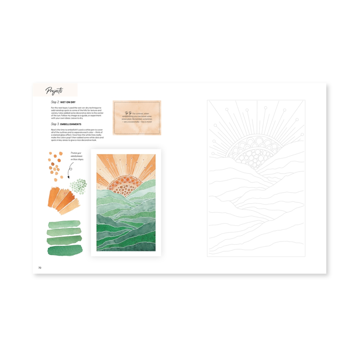 sider fra bogen Creative Watercolor Workbook af Kate Rebecca Leach udgivet af David & Charles Publishing