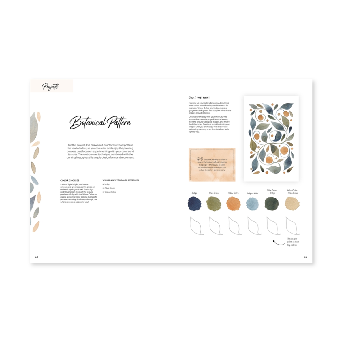sider fra bogen Creative Watercolor Workbook af Kate Rebecca Leach udgivet af David & Charles Publishing