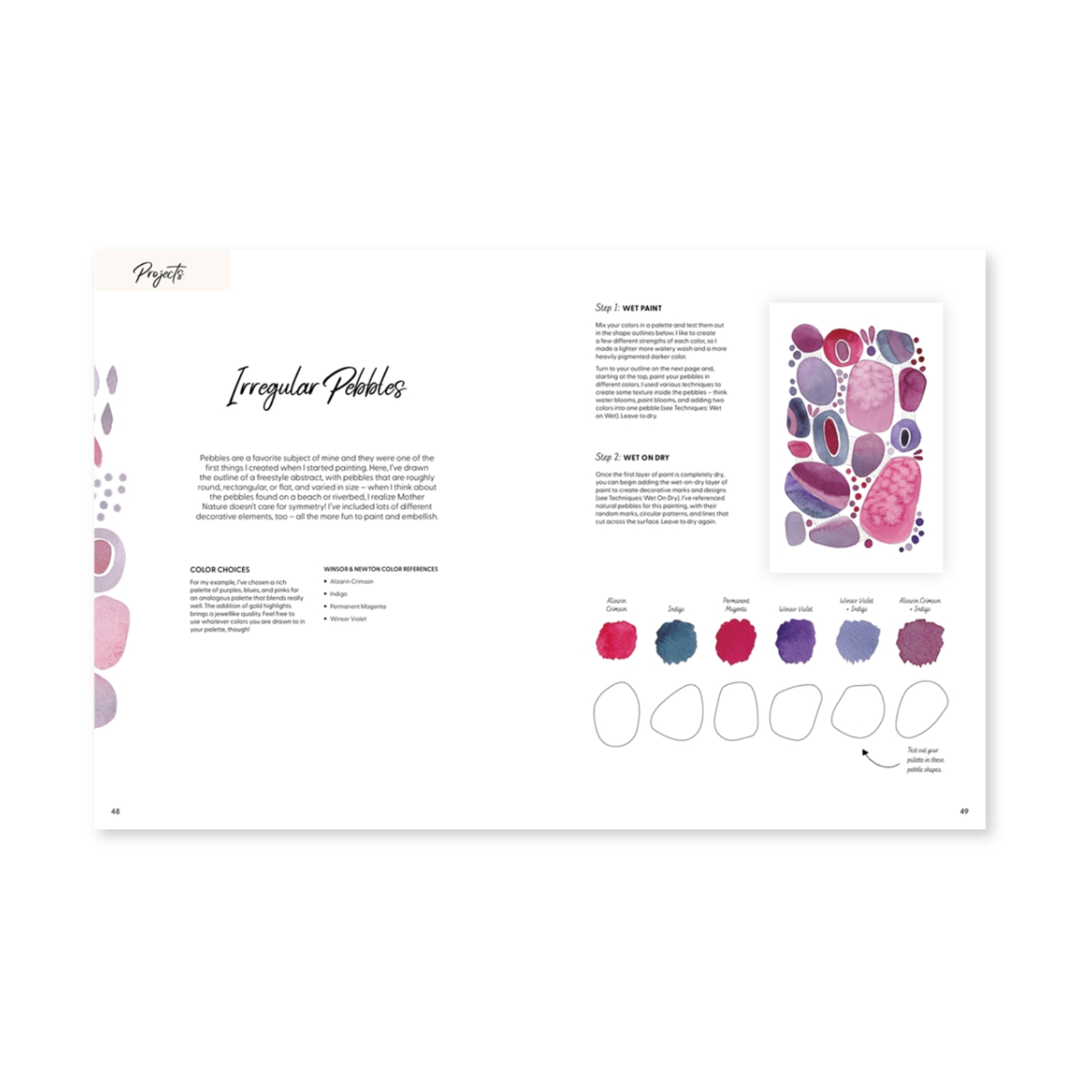 sider fra bogen Creative Watercolor Workbook af Kate Rebecca Leach udgivet af David & Charles Publishing