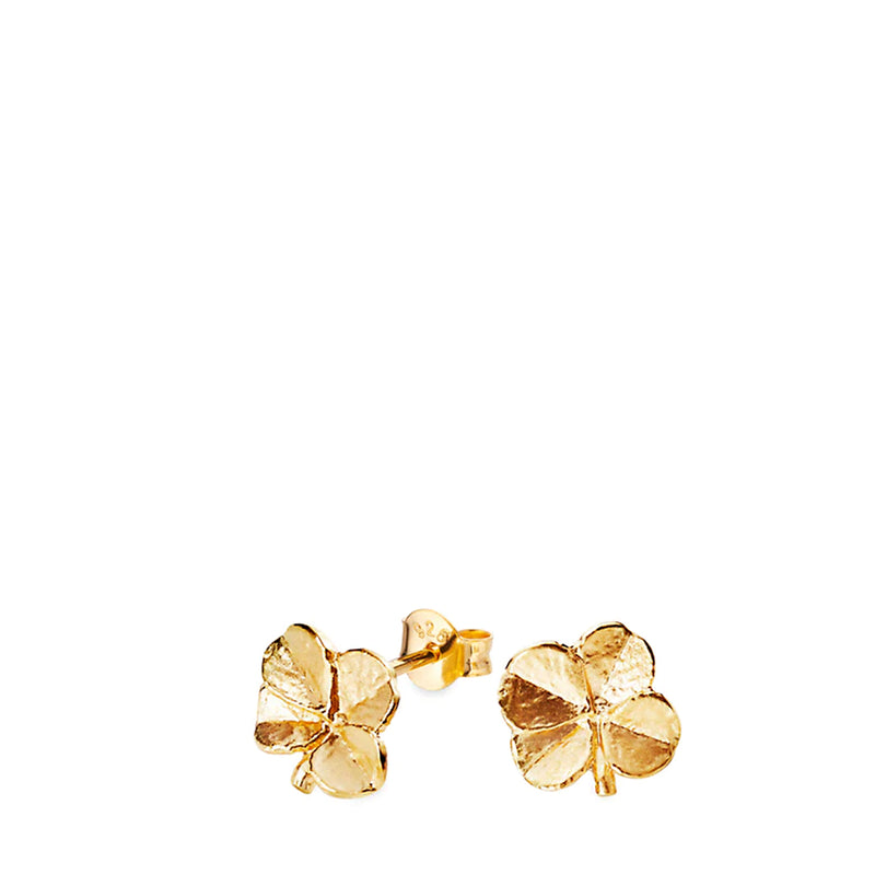 Four-leaf clover earrings - gold-plated