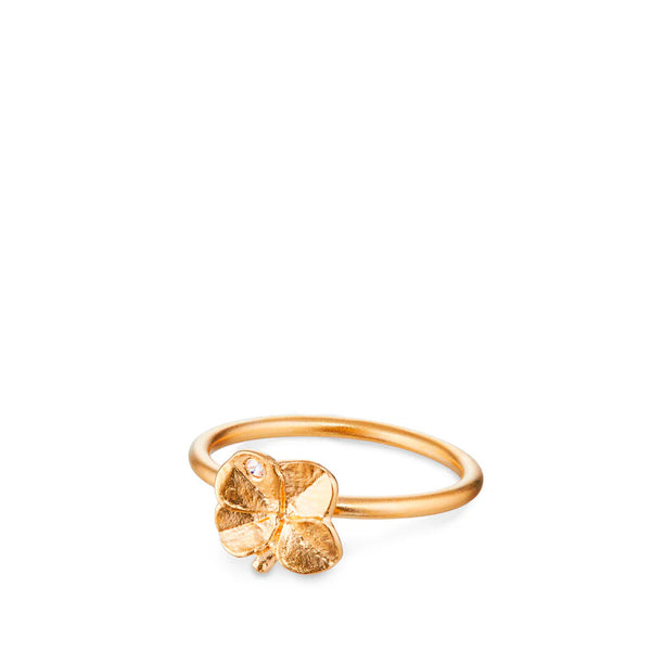 Clover fingerring - Firkløver – forgyldt sølv