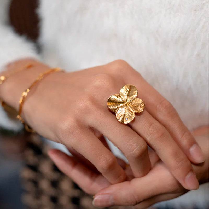 Statement Finger Ring - Four Leaf Clover