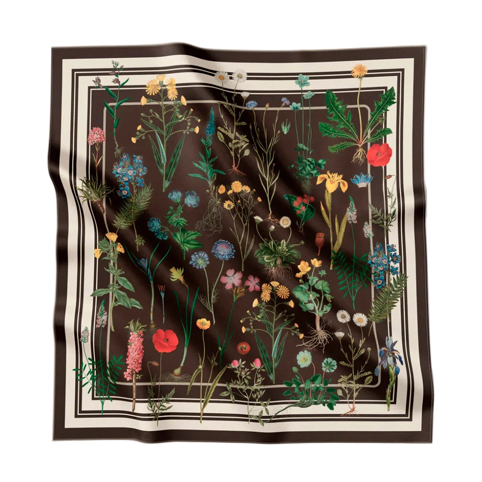 Flower field silk scarf