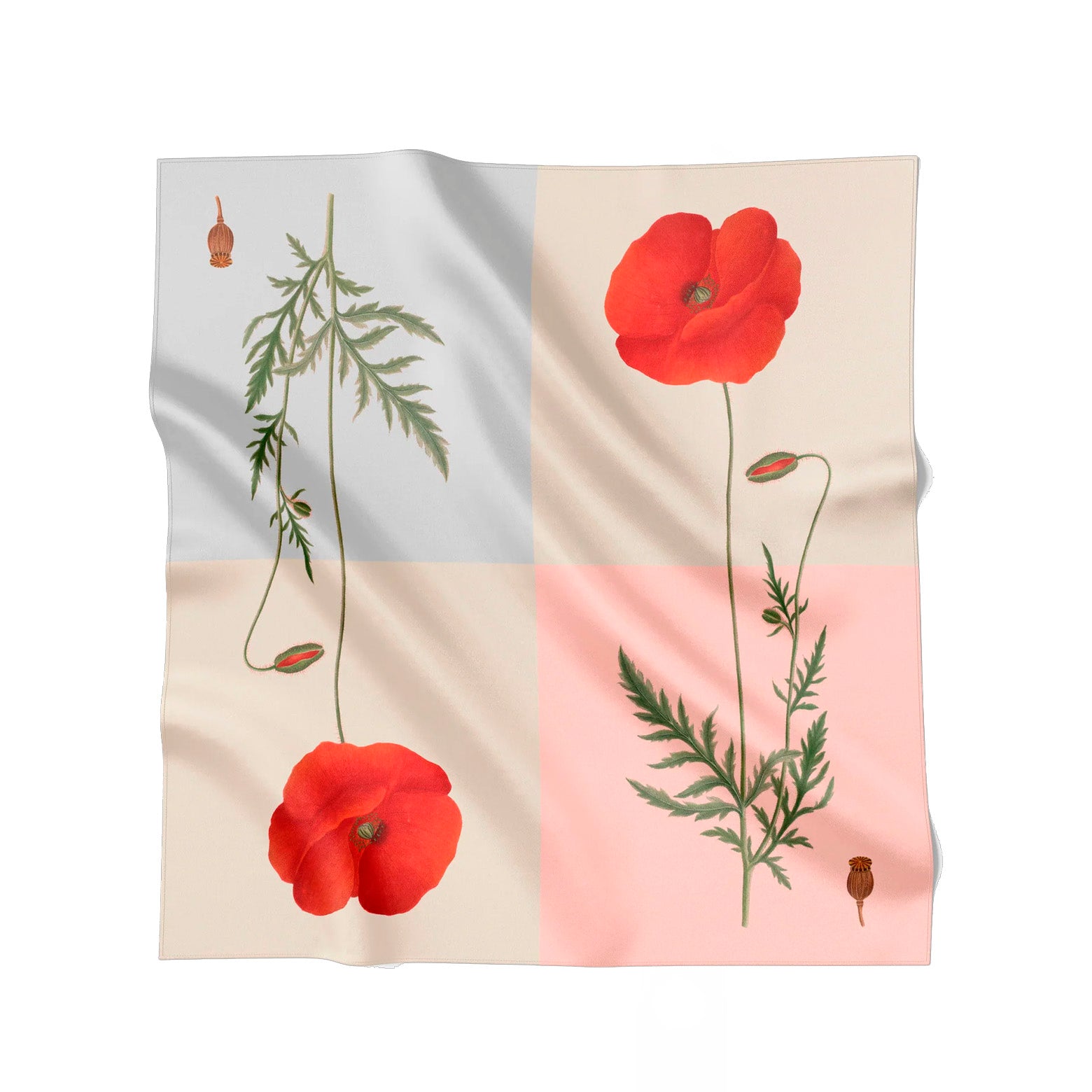Flora Danica silk scarf - 90 x 90 cm