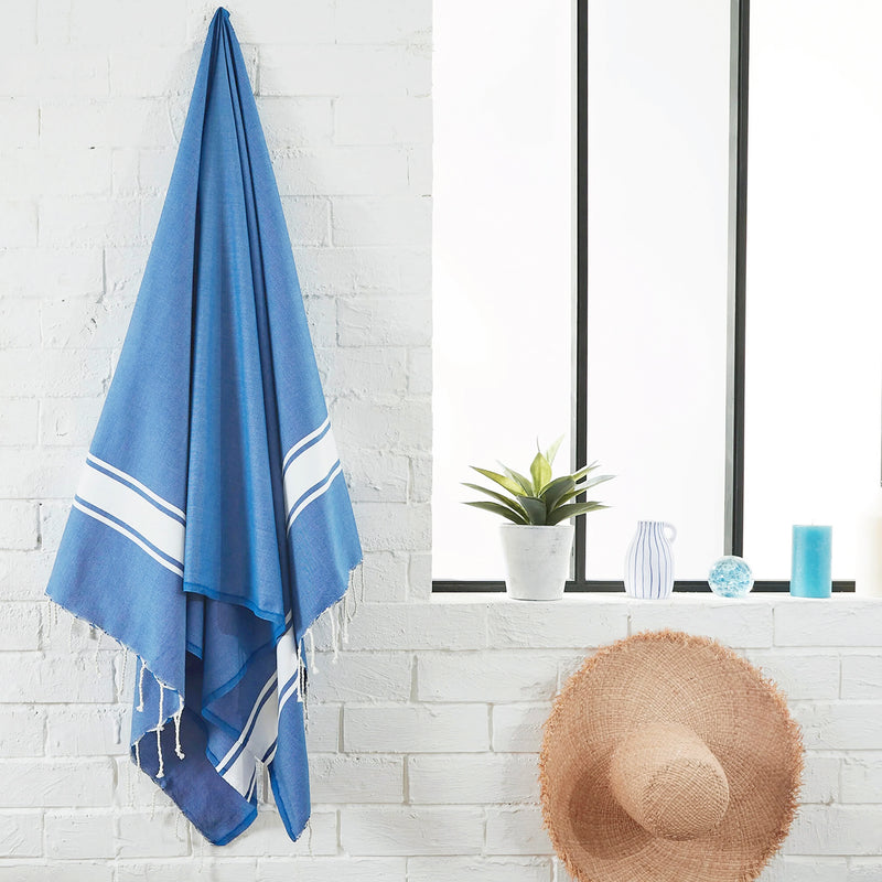Towel plain weave - blue