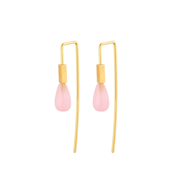 Earring with stone gold-plated silver – Hook