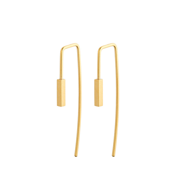 Earring without stones gold-plated silver – Hook