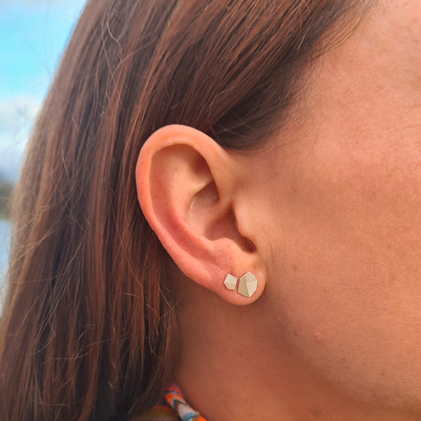 Earrings between gold-plated silver - Flake
