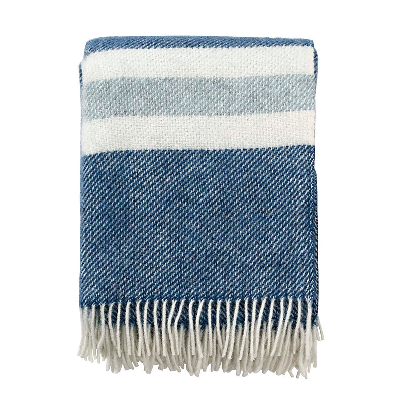 Wool plaid – Gotland Stripe – petrol