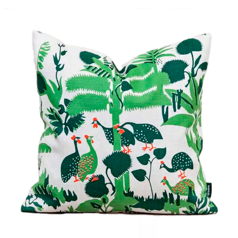 Pillow with guinea fowl print