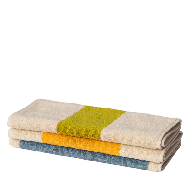 Håndklæder 3 stk – Lime - Sunny Yellow - Sky Blue