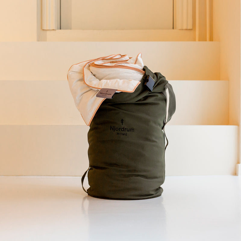 Njordrum Home duvet + pillow in duffel bag